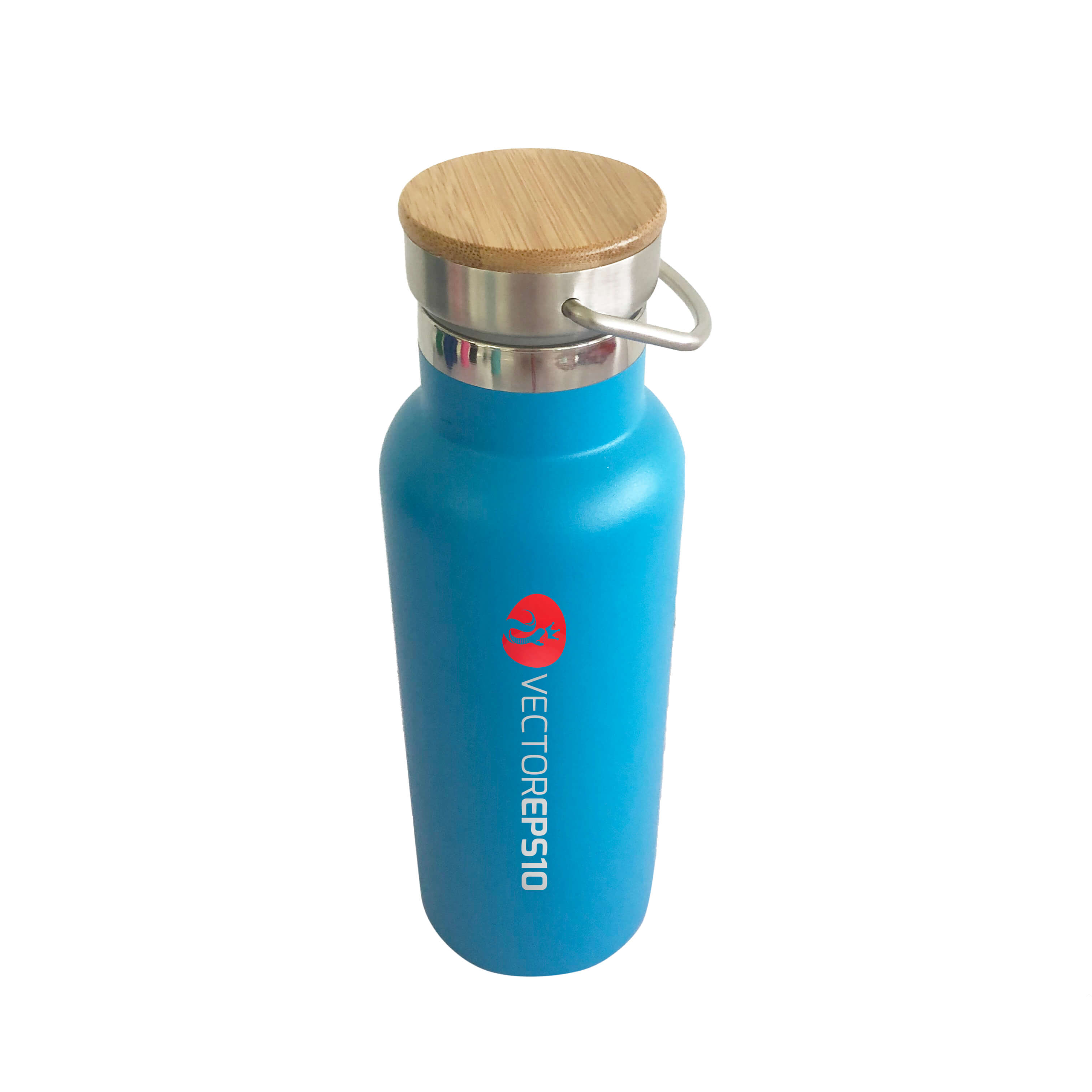 Double Wall Vacuum Bottle with Bamboo Lid